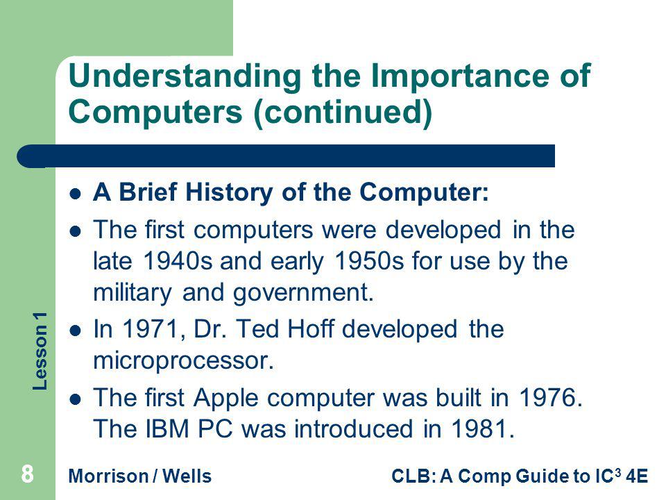 Understanding the Importance of Computers (continued)
