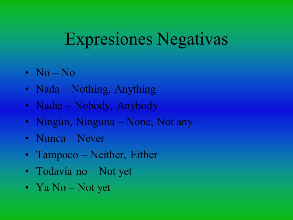 Expresiones Negativas