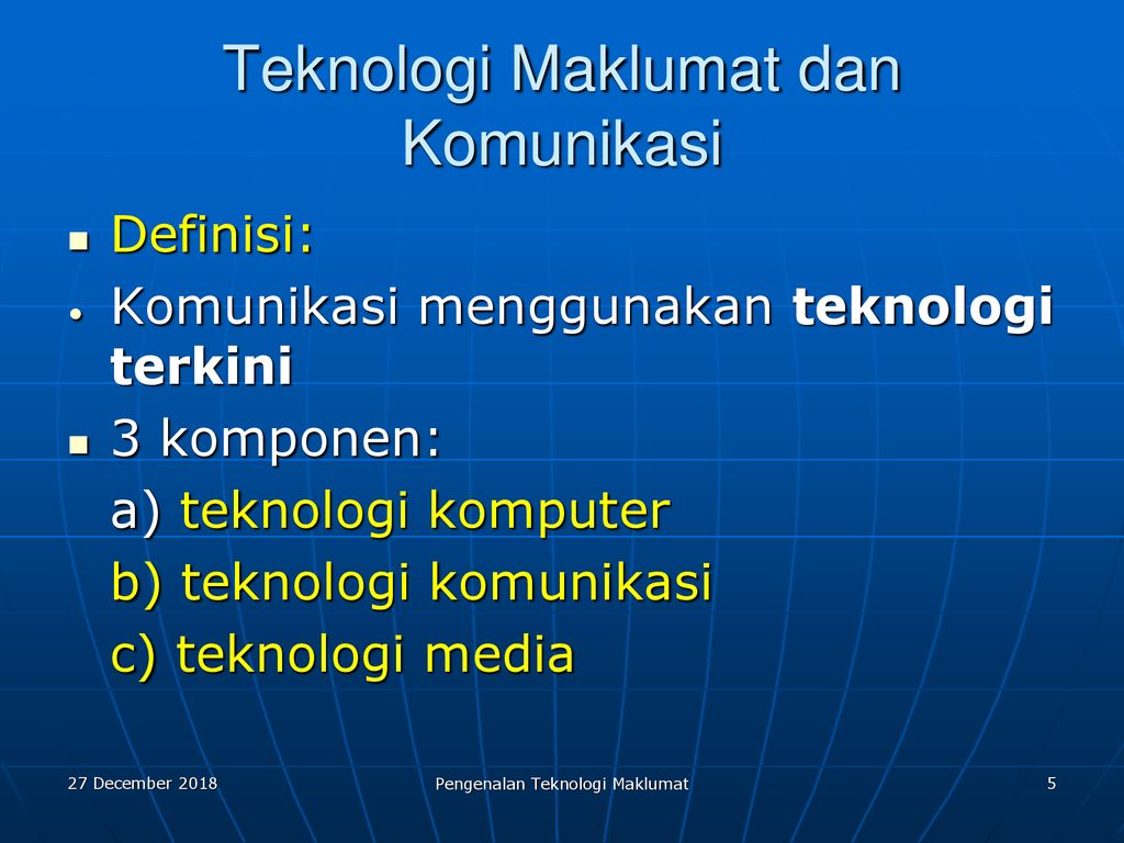 Definisi teknologi maklumat