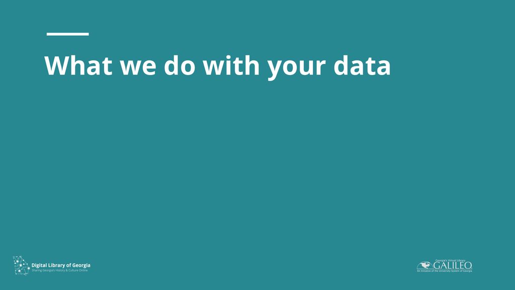 What we do with your data