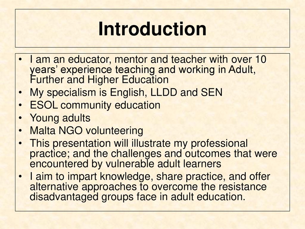 Adult and further education