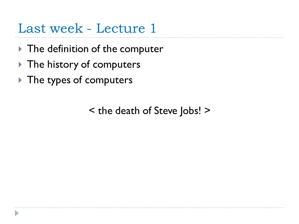 < the death of Steve Jobs! >