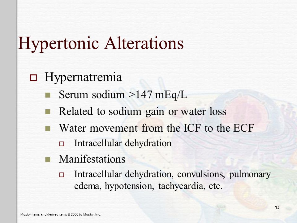 Hypertonic Alterations
