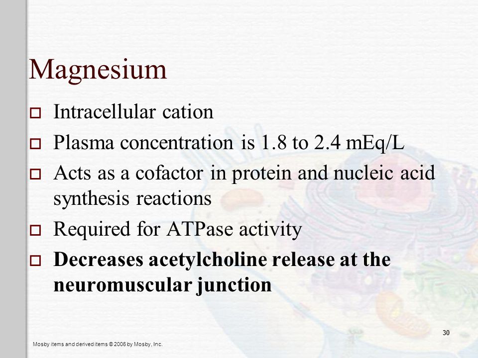 Magnesium Intracellular cation