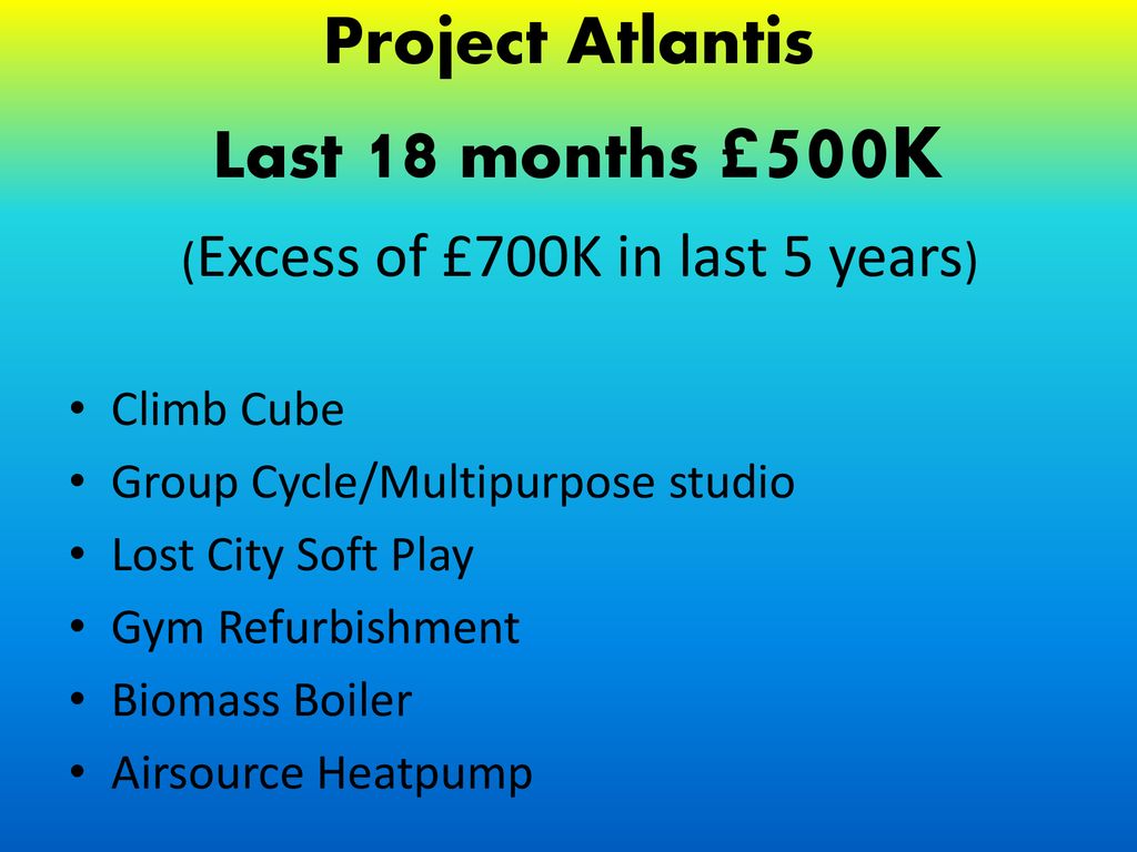 Project Atlantis Last 18 months £500K