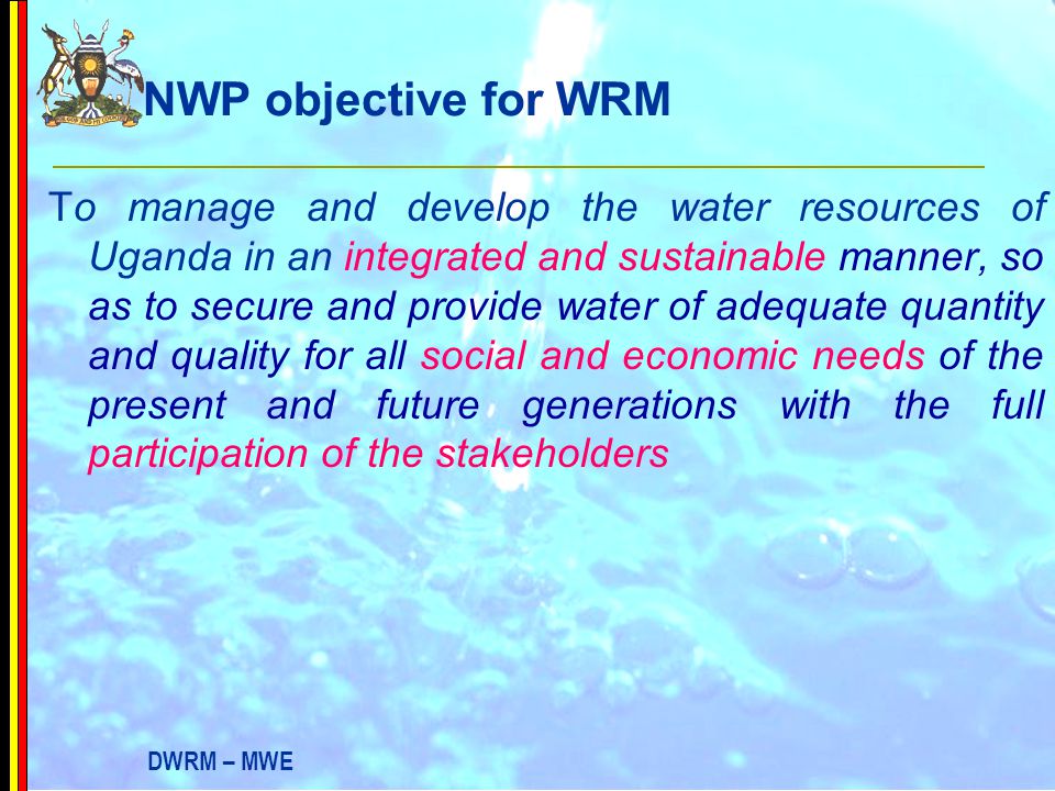 NWP objective for WRM