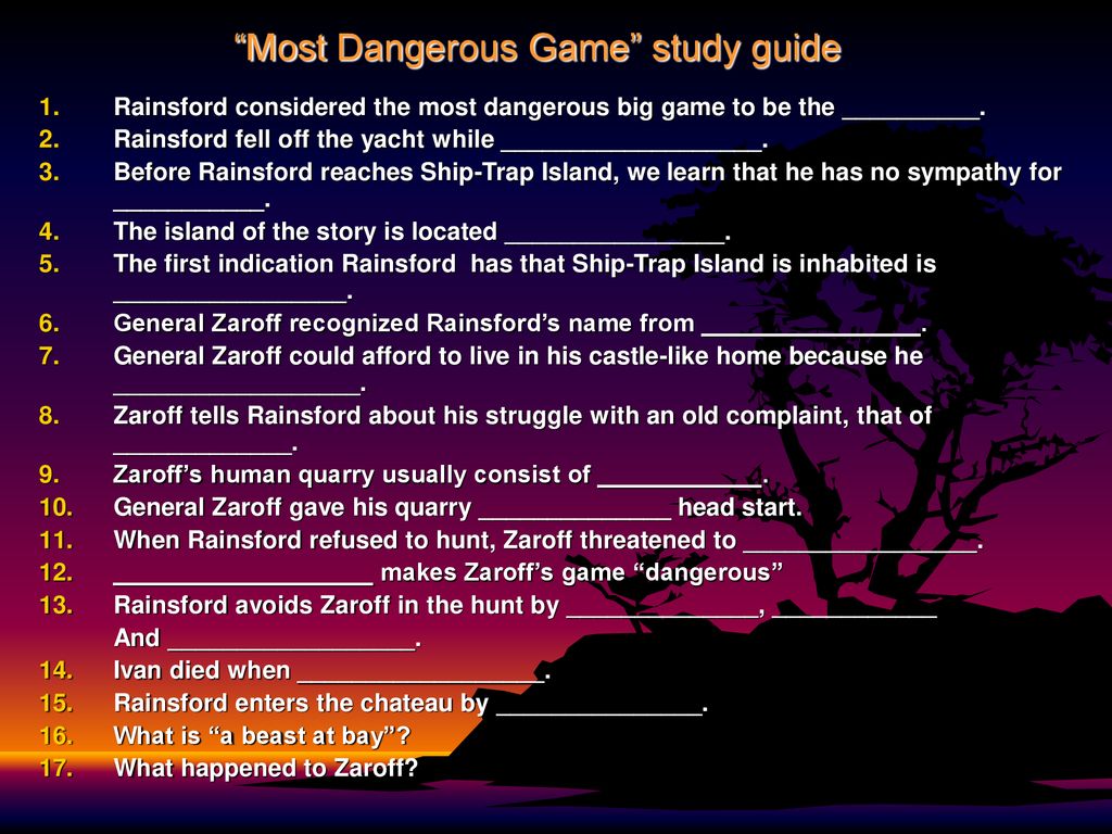 most-dangerous-game-study-guide-ppt-download