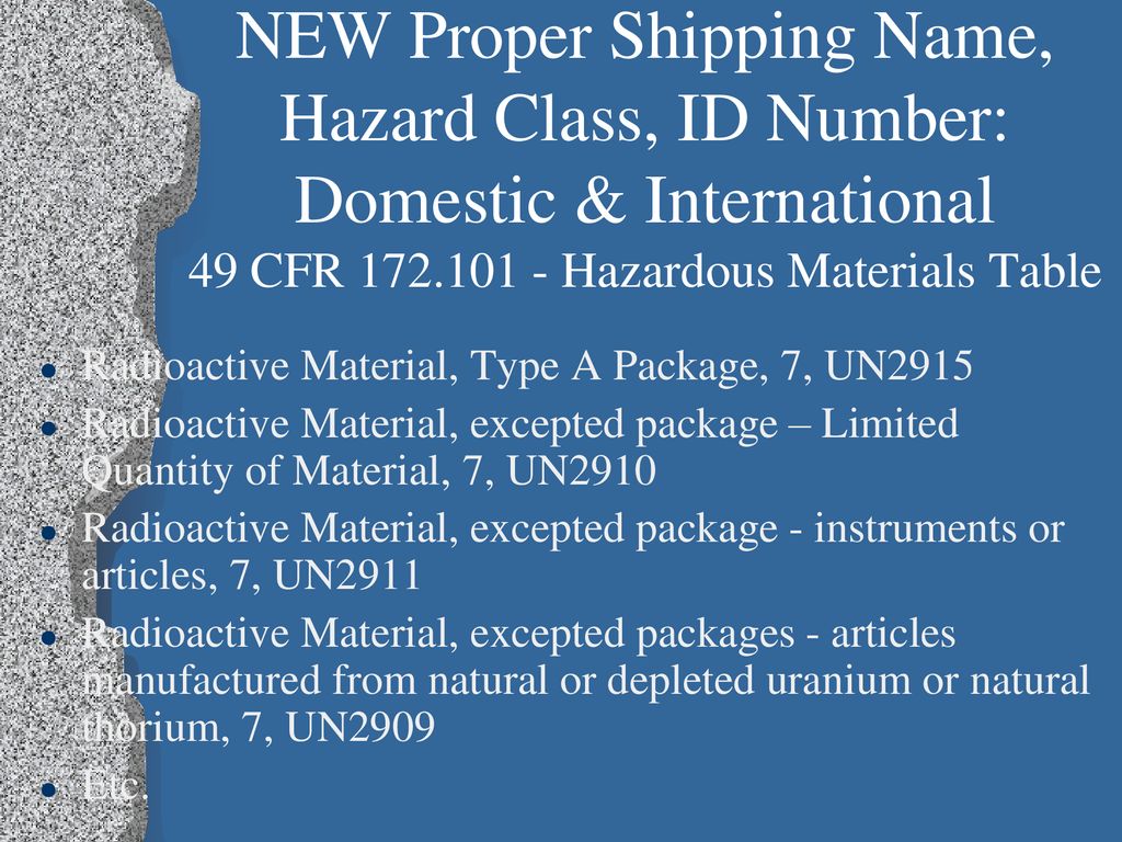 DOT Shipment & Receipt of Radioactive Materials - ppt download