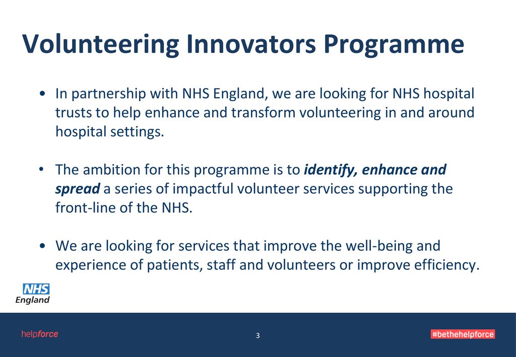 Volunteer Innovators Programme - ppt download