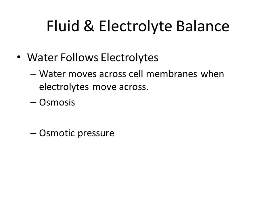 Fluid & Electrolyte Balance
