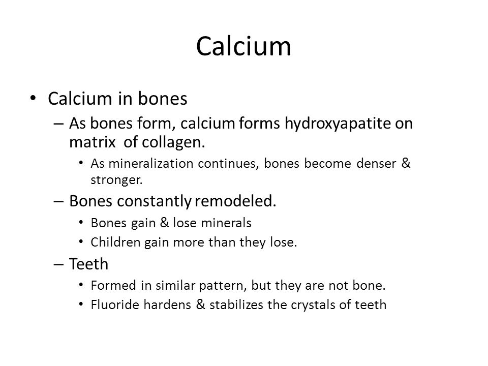 Calcium Calcium in bones