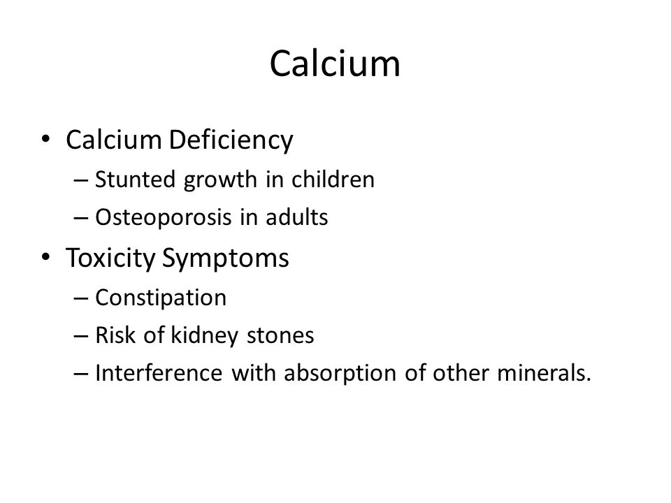 Calcium Calcium Deficiency Toxicity Symptoms