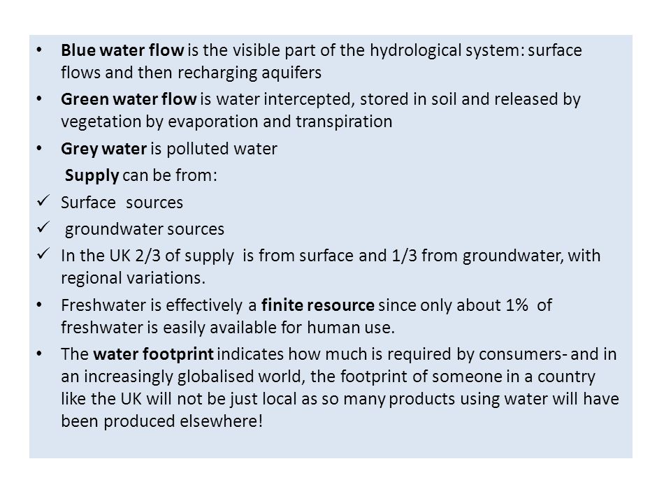 factors influencing availability of water