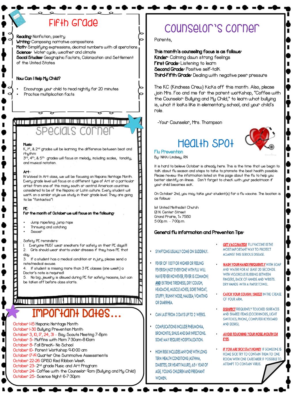 October Parent Newsletter ppt download