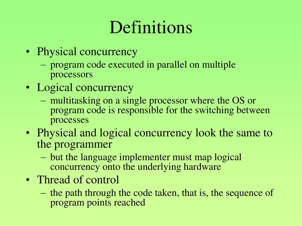 Concurrency Concurrency - simultaneous execution of program code - ppt ...