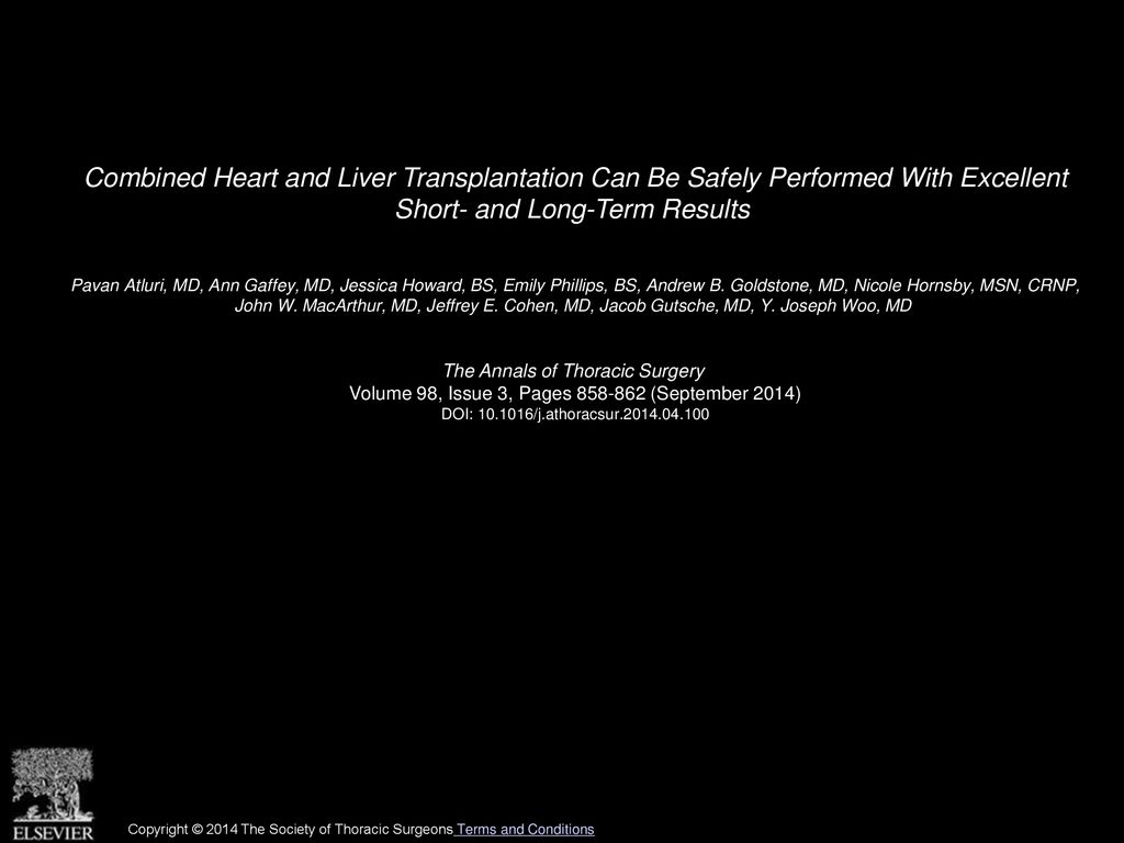 Combined Heart and Liver Transplantation Can Be Safely Performed With Excellent Short- and Long-Term Results