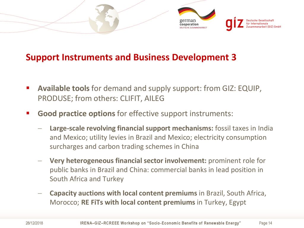 Support Instruments and Business Development 3