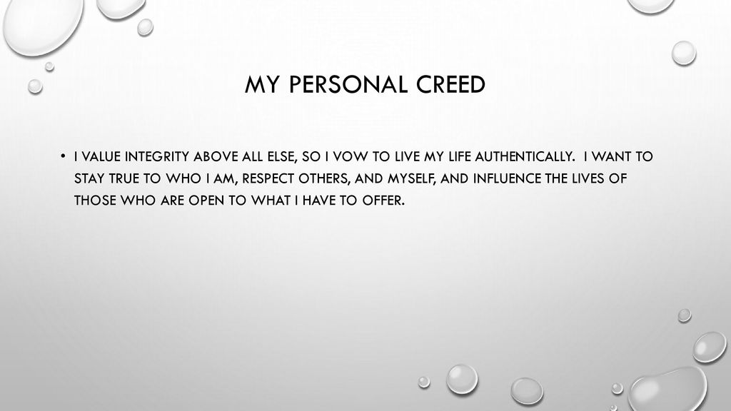 personal creed project examples