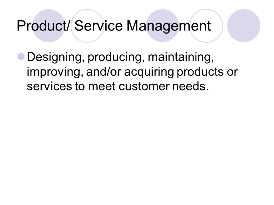 Product/ Service Management