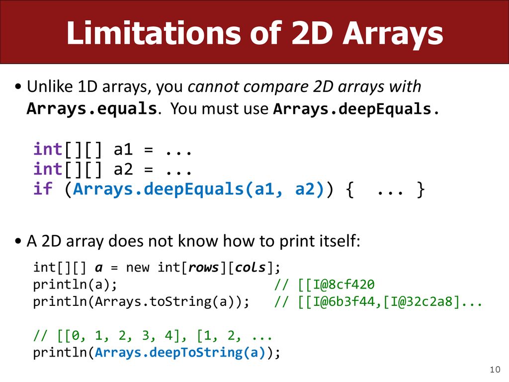 CS 106A, Lecture 18 Practice with 1D and 2D Arrays - ppt download