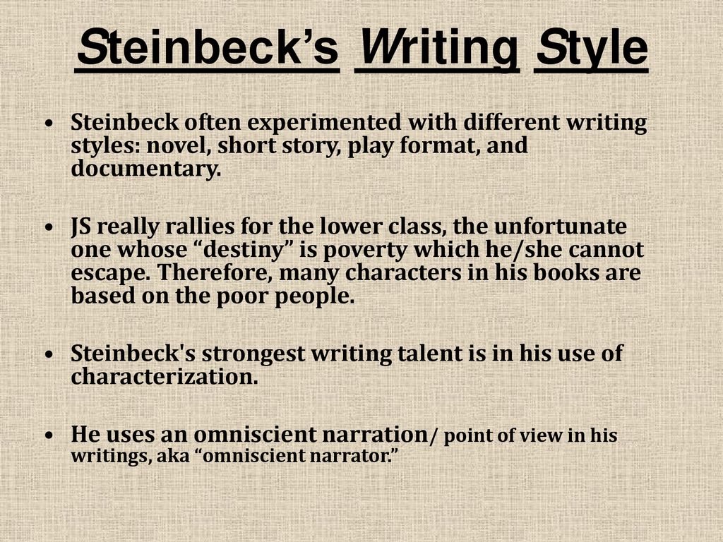john steinbeck writing style