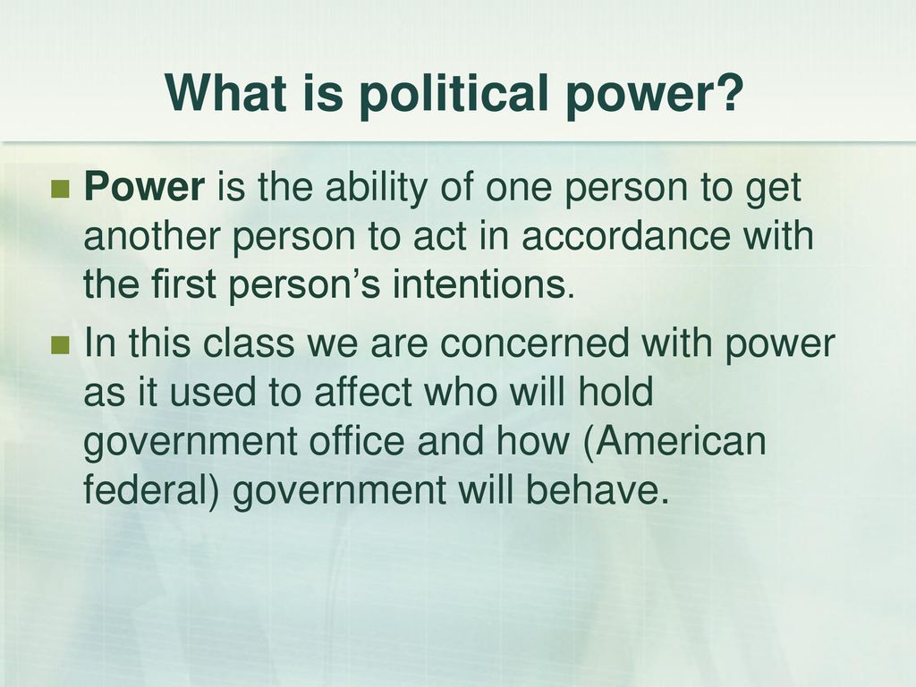 What is political power