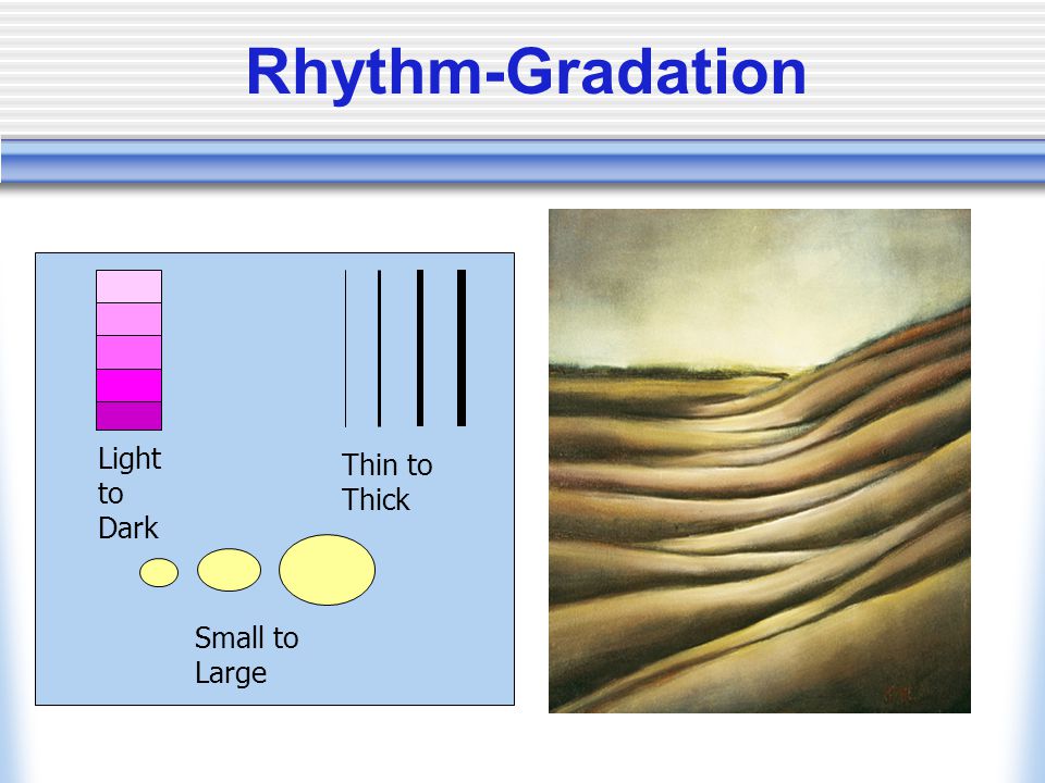 Rhythm-Gradation Light to Dark Thin to Thick Small to Large