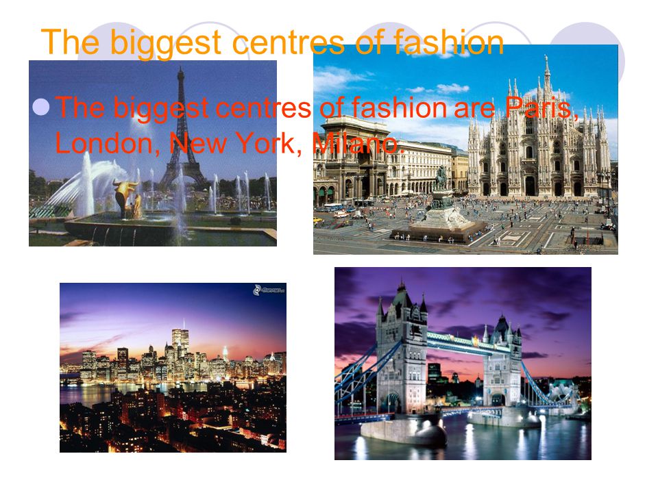 The biggest centres of fashion