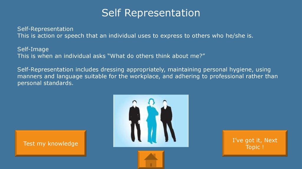 self representation skills definition