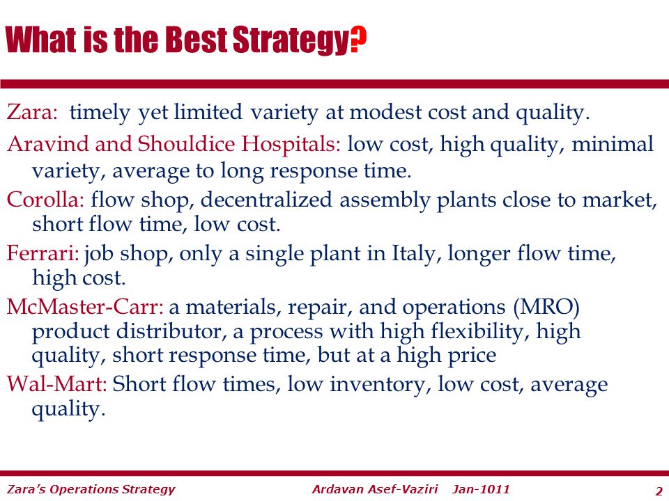 Zara's Operations Strategy - ppt video online download