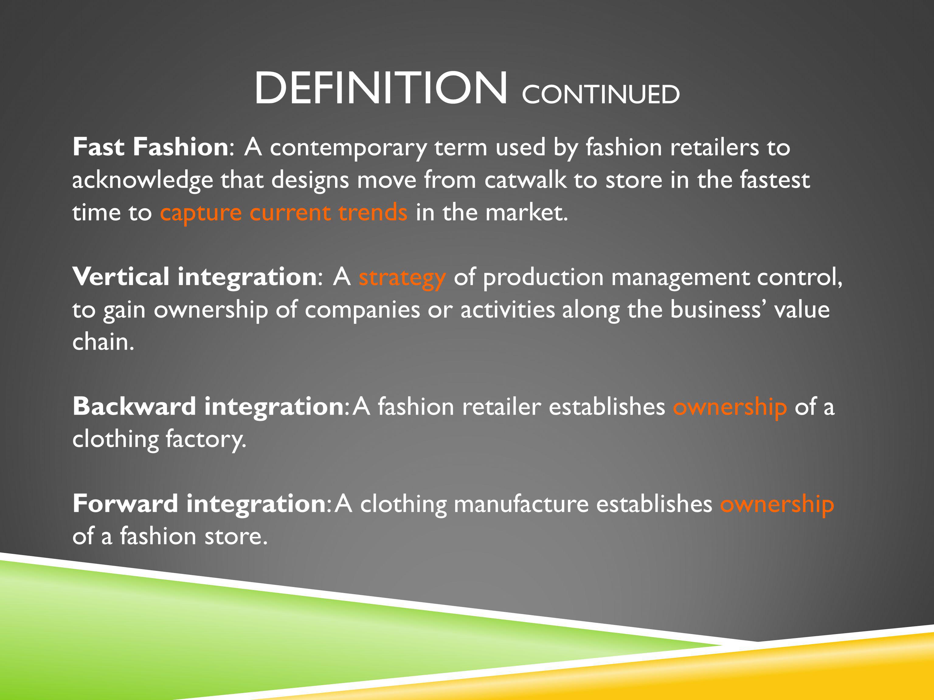 Outsourcing Versus Vertical Integration in the Fast Fashion Apparel  Industry: A Case Study of Inditex, H&M, and Gap Presented by Emily Zhang-  Economics. - ppt video online download