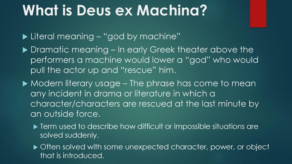 What is Deus Ex Machina?, Oregon State Guide to Literary Terms