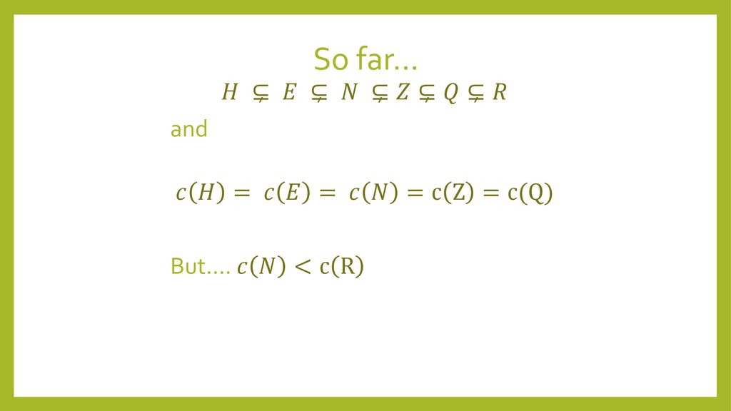 What Is In A Set And How Big Can It Get Ppt Download