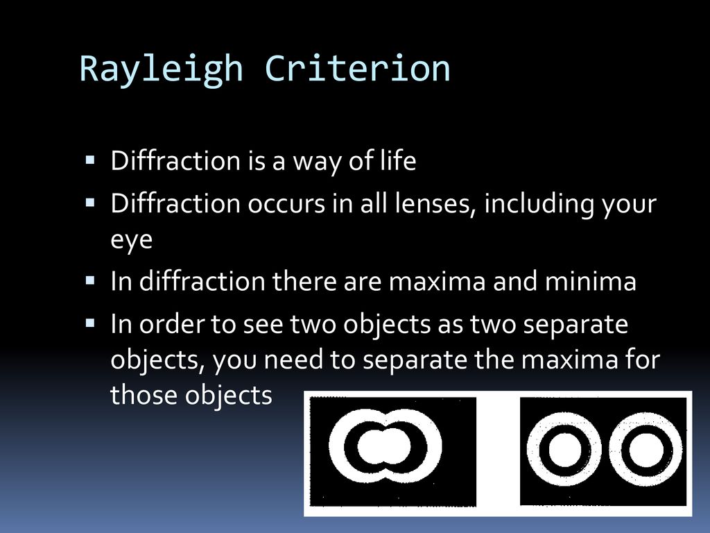 Rayleigh Criterion Diffraction is a way of life