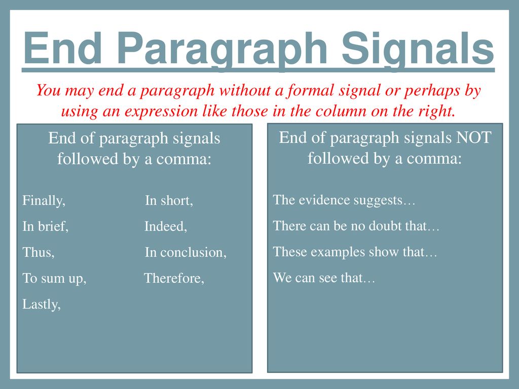 how to end a paragraph examples