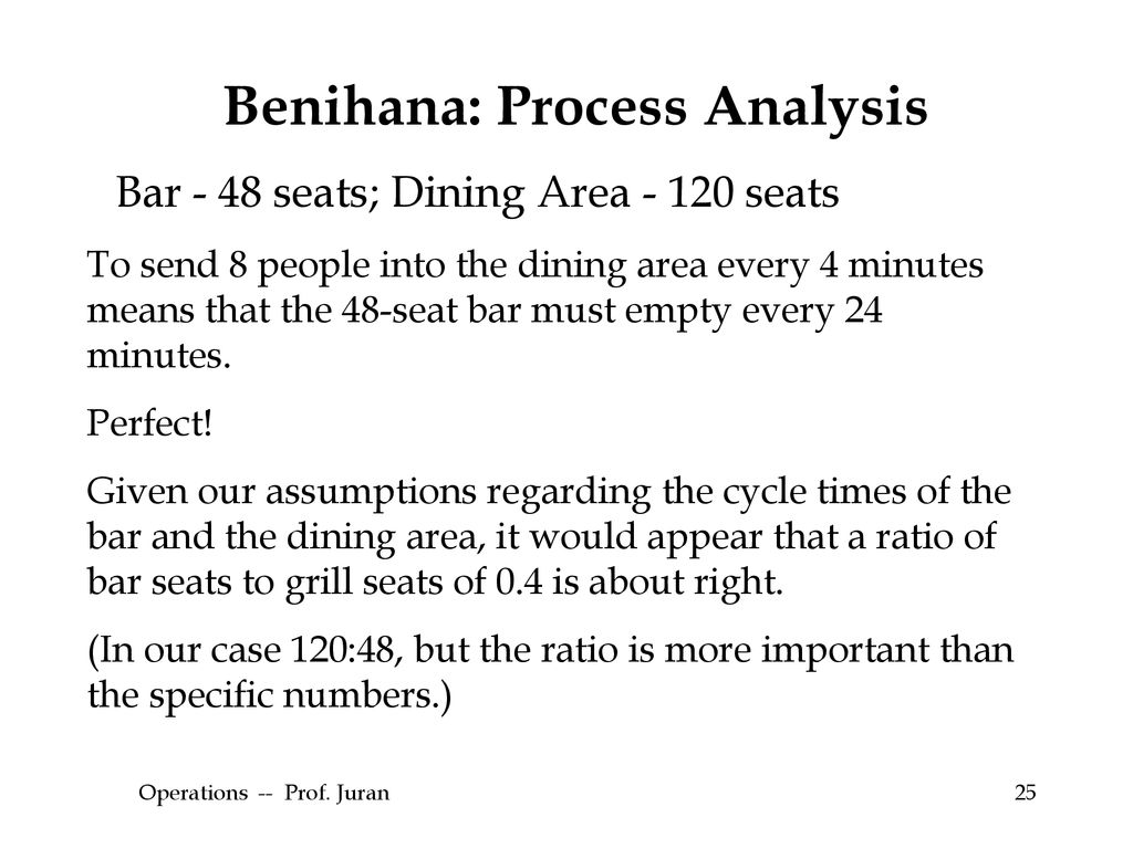 Benihana: Process Analysis