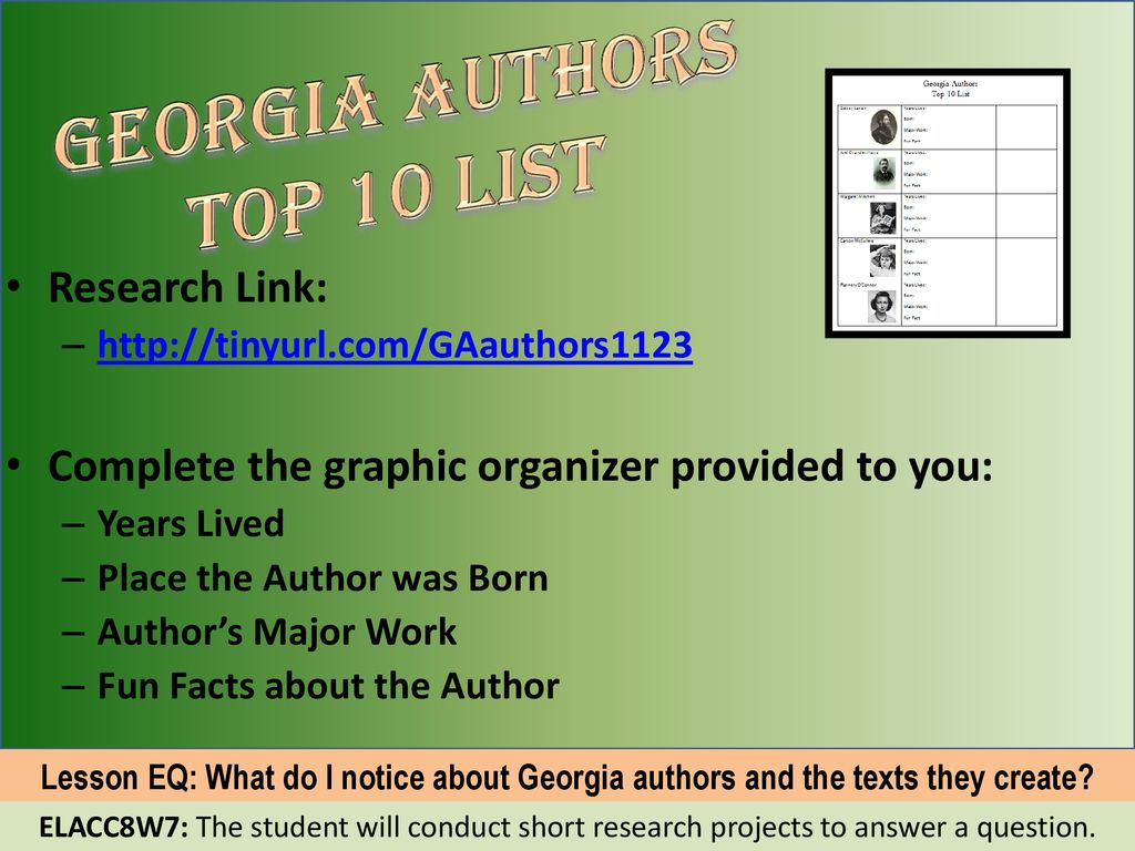 Georgia Authors Top 10 List