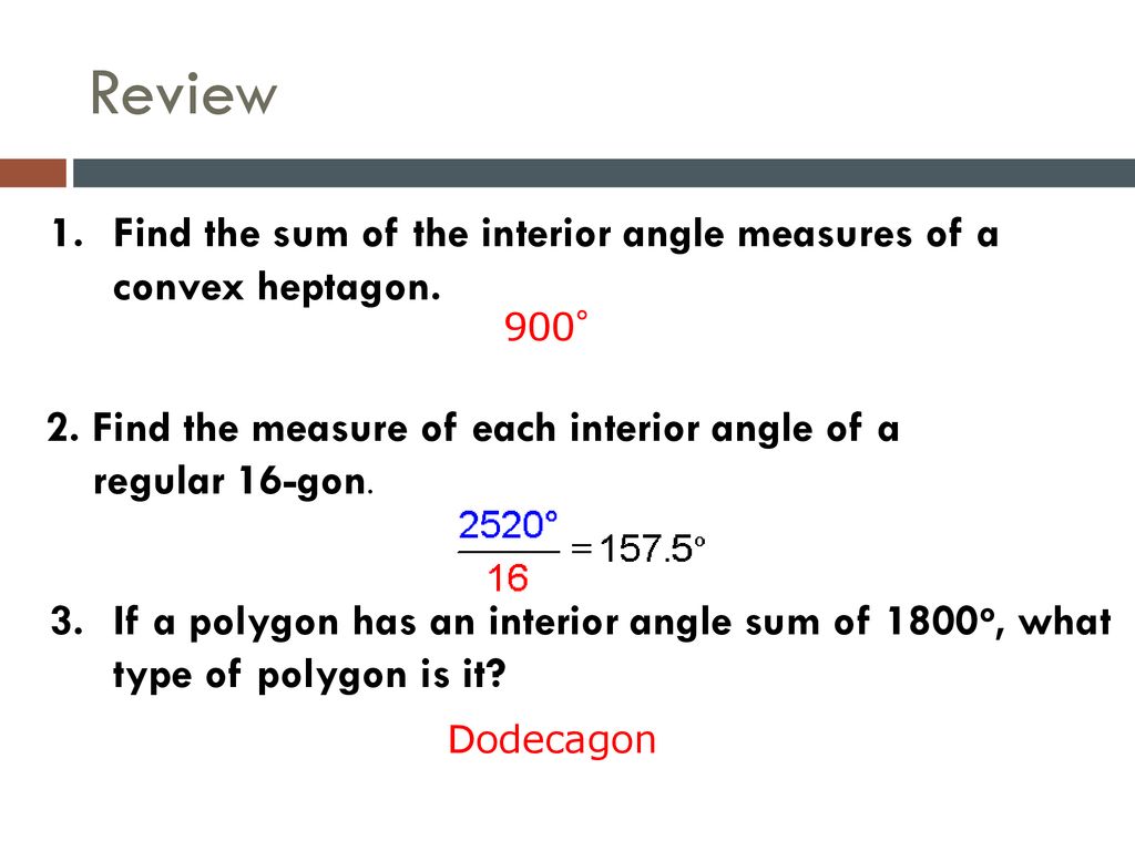 Warm Up 9 21 What Is The Measure Of Each Angle In A Regular
