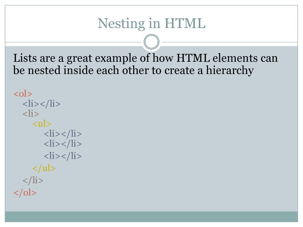 Lists, nesting, span/div - ppt download