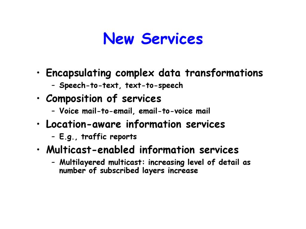 New Services Encapsulating complex data transformations