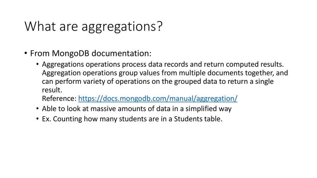 Mongodb aggregations ppt download