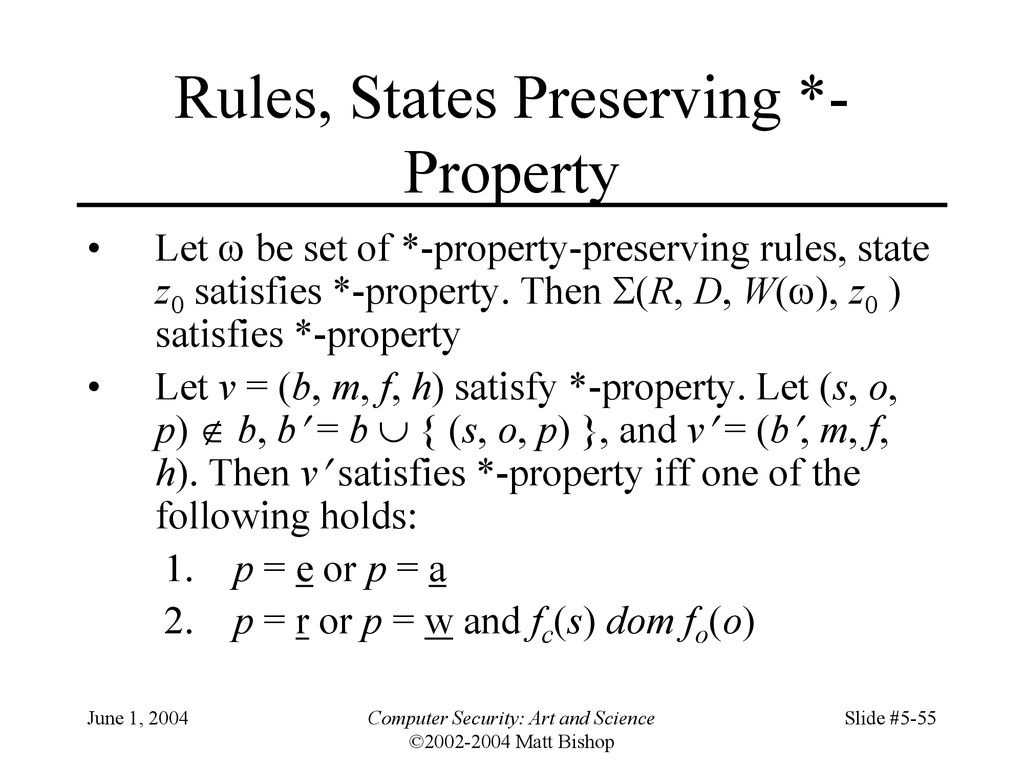 Rules, States Preserving *-Property