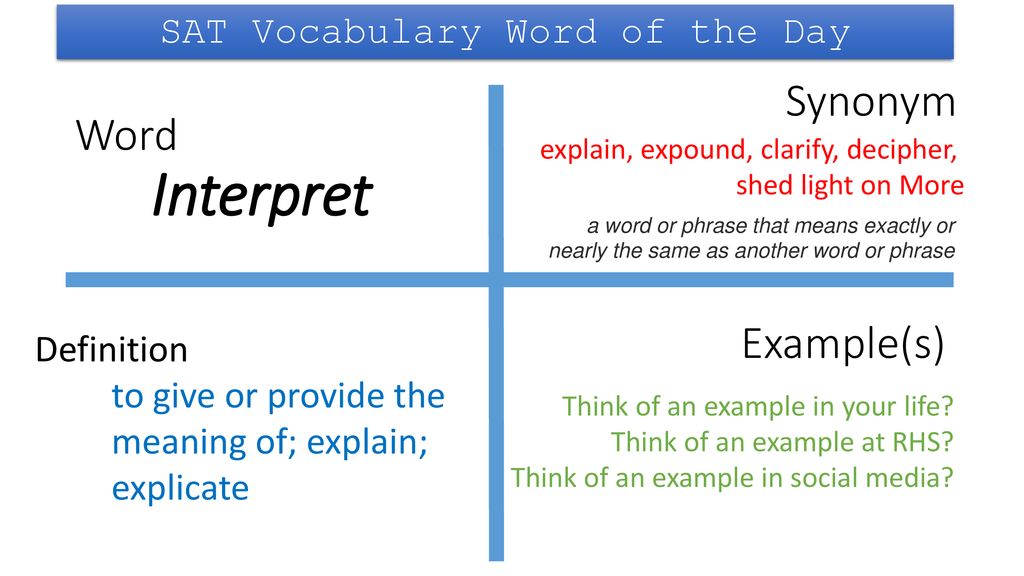 SAT Vocabulary Word of the Day - ppt download
