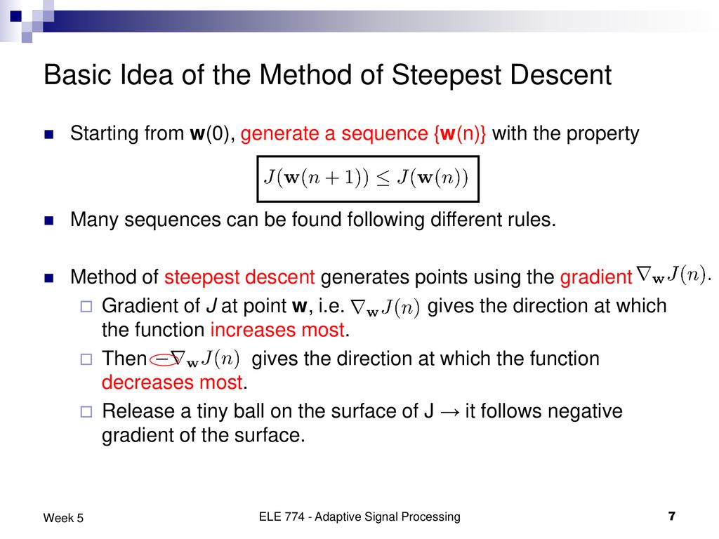 The Steepest Descent Method - Summary - The Steepest Descent Method This is  the simplest gradient - Studocu