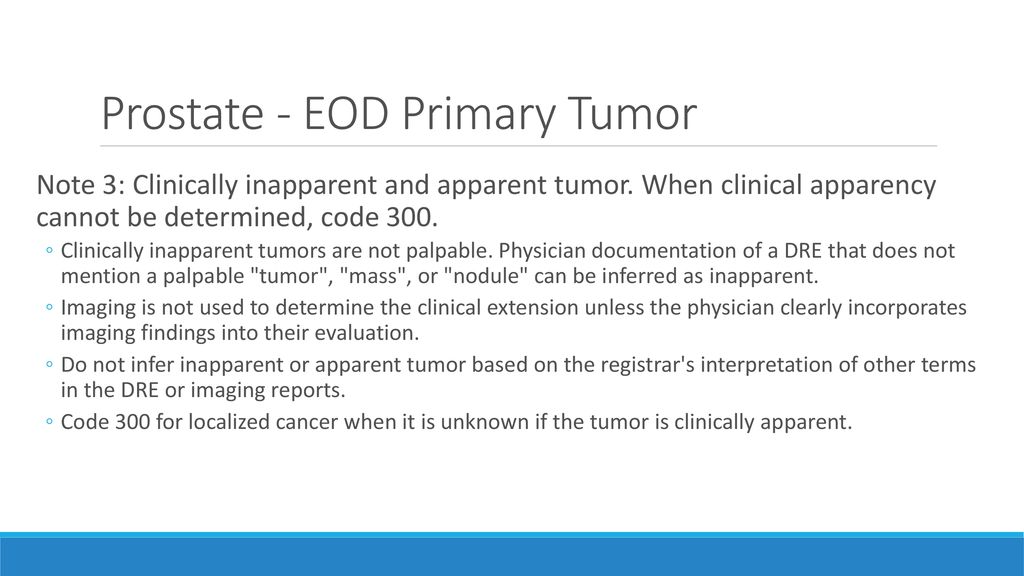 Prostate - EOD Primary Tumor