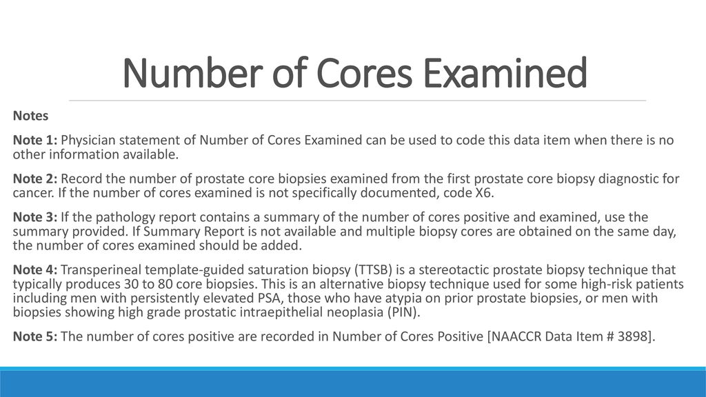 Number of Cores Examined