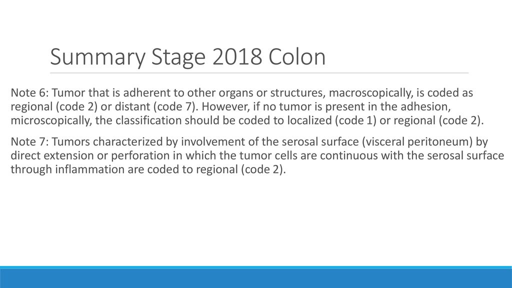 Summary Stage 2018 Colon