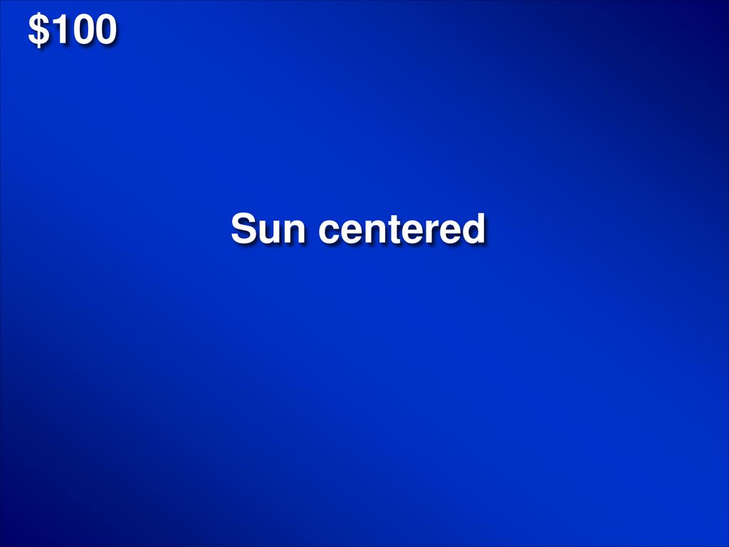 $100 Sun centered