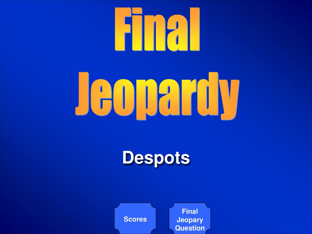 Final Jeopary Question