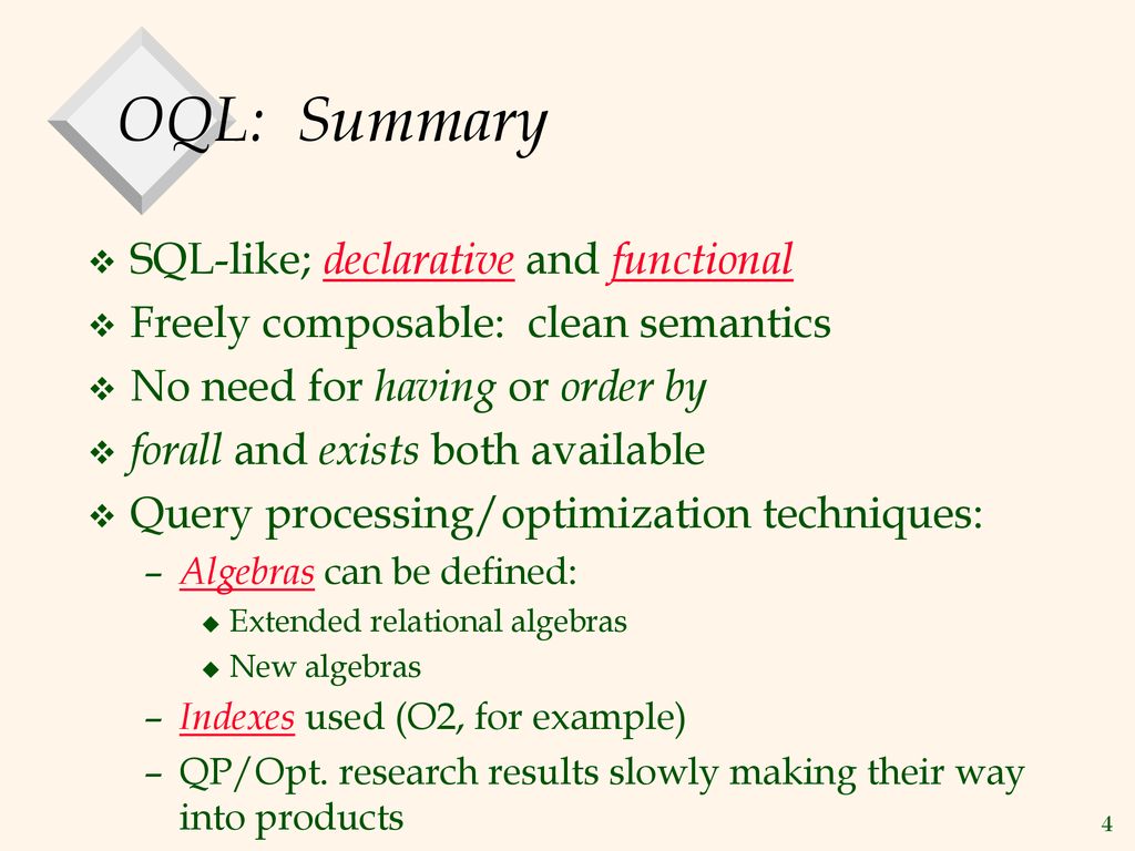 Object database queries oql ppt download